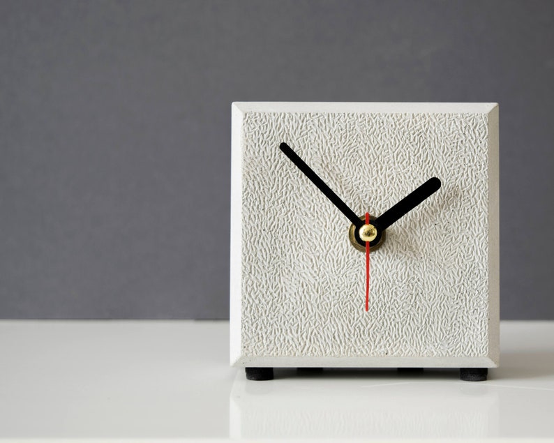 Concrete Clock Small Industrial Table Clock Office Clock Etsy
