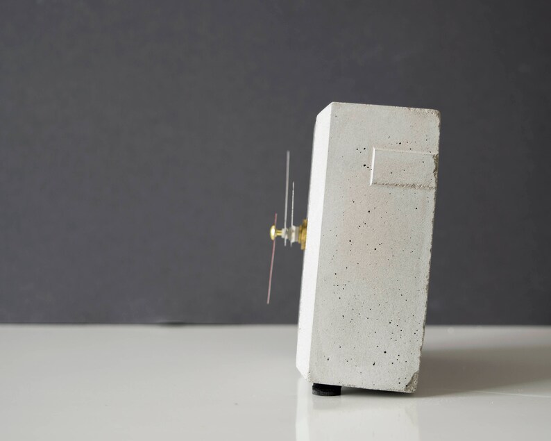 Concrete Clock Small Industrial Table Clock Office Clock Etsy