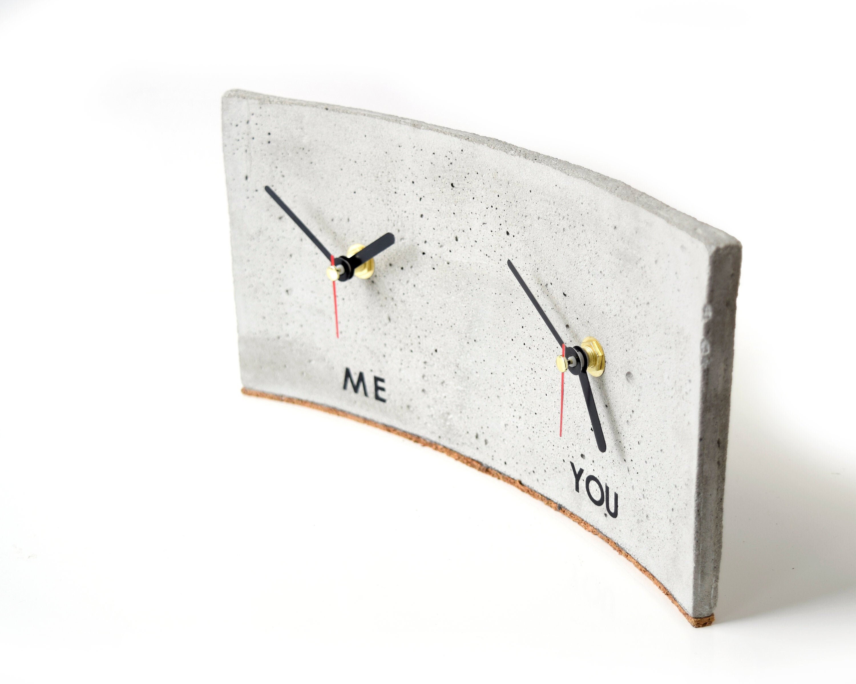 Concrete Clock Dual Time Zone Clock Personalised Custom Text Etsy Concrete Clock Dual Time Zone Clock Personalised Custom Text Etsy