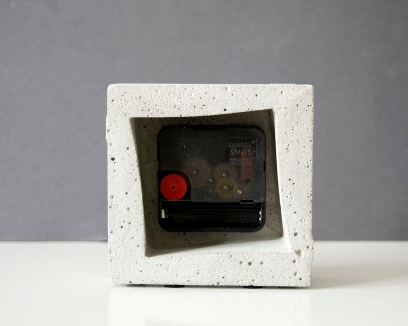 Concrete Clock Small Industrial Table Clock Office Clock Etsy