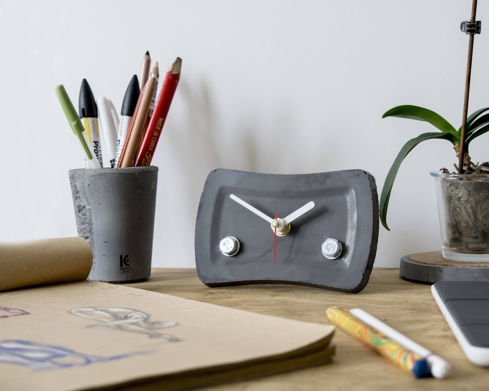 Table clock Desk clock Small clock Wall clock Minimalist Etsy