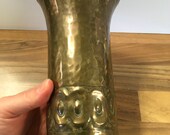 Vintage Brass Trench Art Vase - Hammered Design