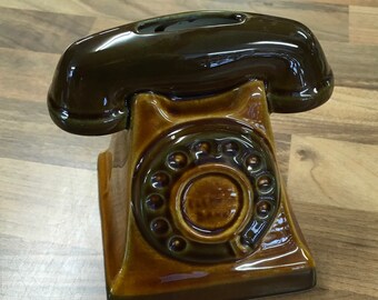 Treacle Glazed Etsy - vintage szeiler treacle glaze telephone money box made in england