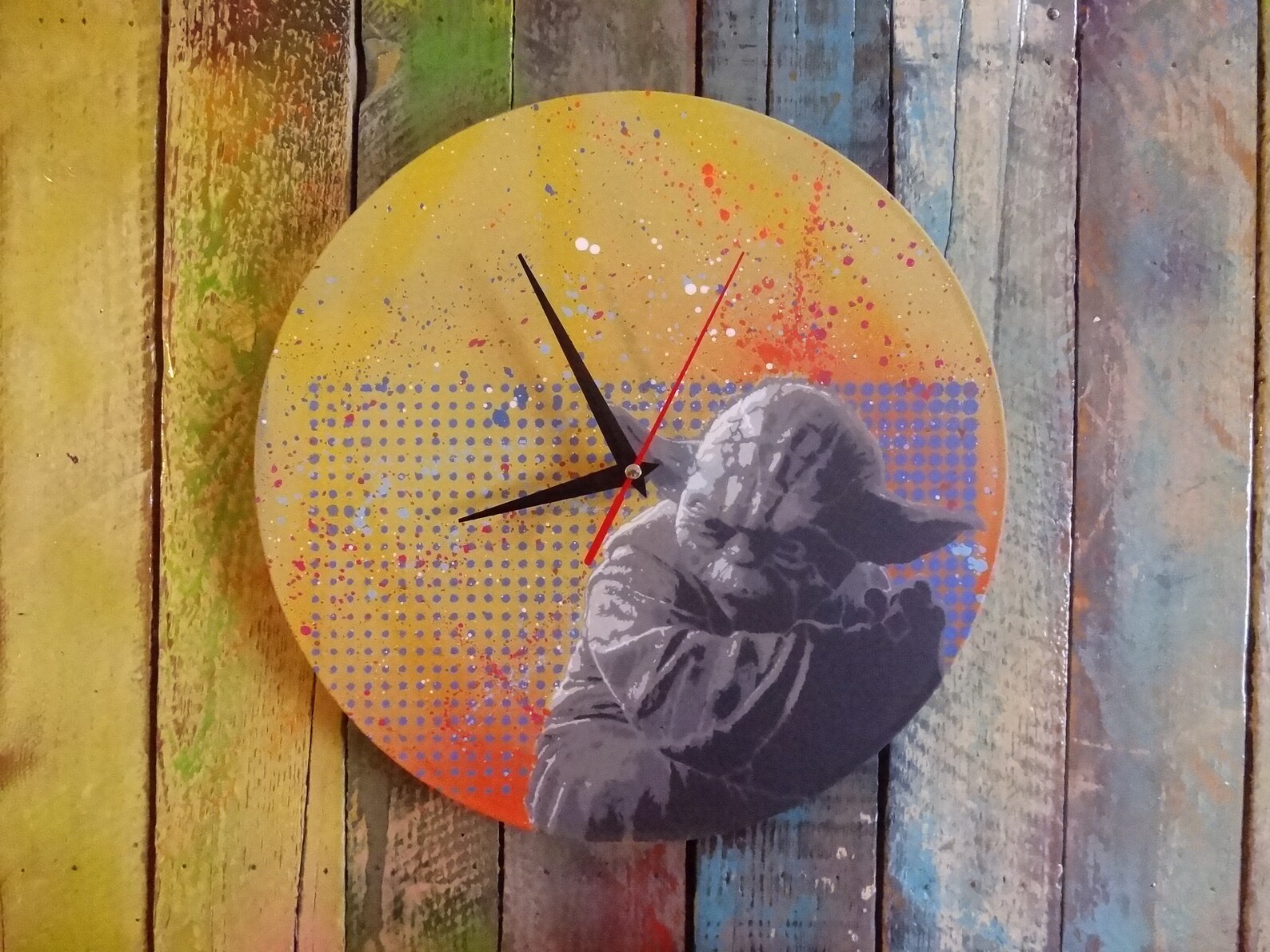 Yoda wall clock star wars fan unique gift Etsy