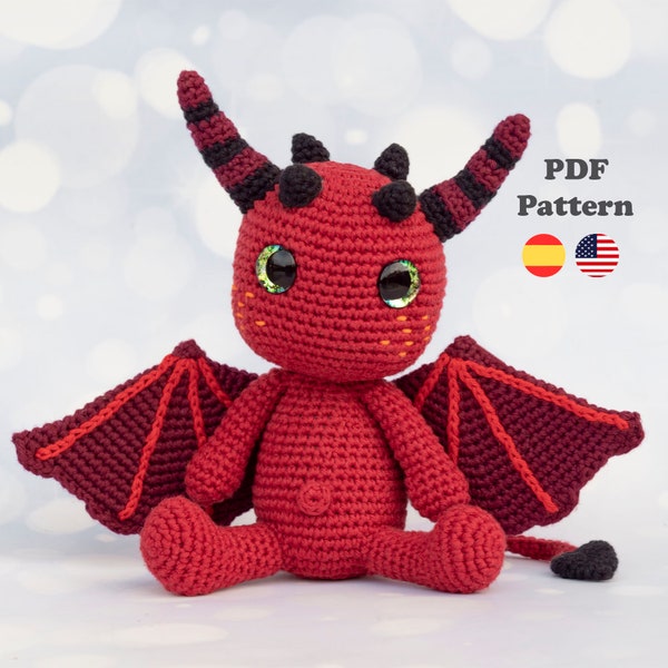Baby Devil Demon Crochet Amigurumi Pattern | PDF-Pattern | ENG / SPA | Spanish Demon Baby Amigurumi Pattern