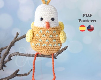 Kostenloses Häkelmuster „Tulpe der Vogel“ / Amigurumi / ENG-ESP | Amigurumi Bird Tulip spanisches Muster