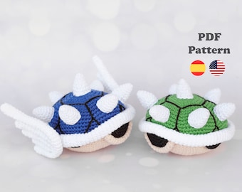 Koopa Shell Mario Amigurumi Crochet Pattern Pdf| PDF Pattern | ENG / ESP | Mario Turtle Shell patterns in Spanish