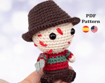 Freddy Krueger Amigurumi Crochet Pattern Pdf| PDF Pattern | ENG/ESP | Amigurumi Freddy terror patterns in Spanish