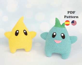 2 in 1 Luma & Lumalee amigurumi pattern |PDF Pattern | ENG / SPA | Amigurumi lumalee Mario kawaii patterns in Spanish