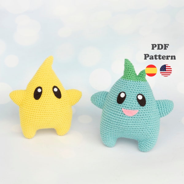 2 in 1 Luma & Lumalee Amigurumi-Muster |PDF-Muster | GER / SPA | Amigurumi Lumalee Mario Kawaii Muster auf Spanisch