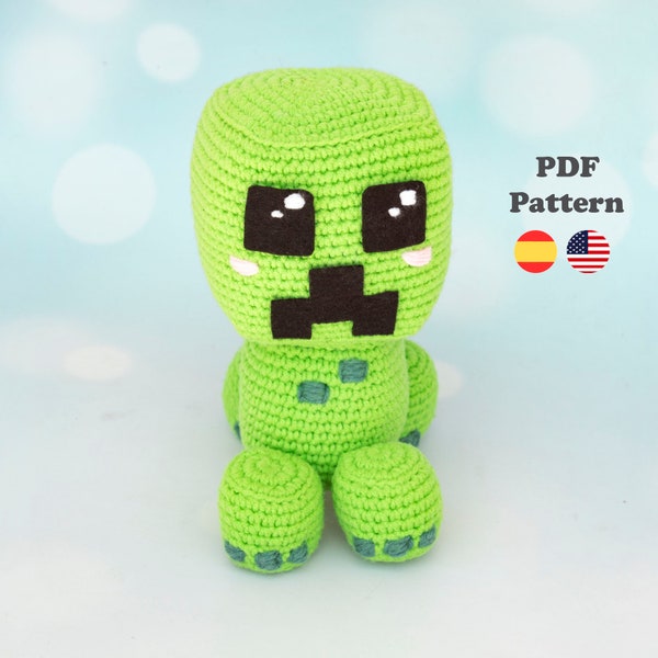 Creeper Amigurumi Crochet Pattern Pdf| PDF-Pattern | ENG / SPA | Amigurumi creeper videogame patterns in Spanish