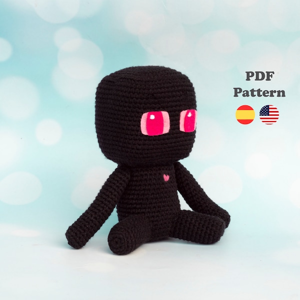 Enderman Amigurumi Crochet Pattern Pdf| PDF-Pattern | ENG / SPA | Amigurumi enderman videogame patterns in Spanish