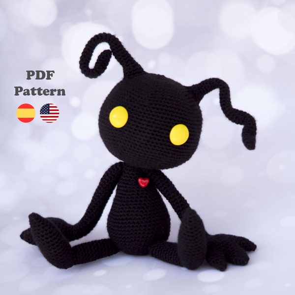 Crochet Pattern Shadow Heartless Kingdom Hearts | Amigurumi Pattern | ENG / ESP | Amigurumi Sincorazón Kingdom Hearts patrones en español