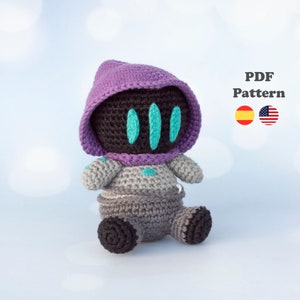 Omen Valorant Agent Amigurumi Crochet Pattern Pdf| PDF-Pattern | ENG / SPA | Amigurumi Omen Valorant Video game patterns in Spanish