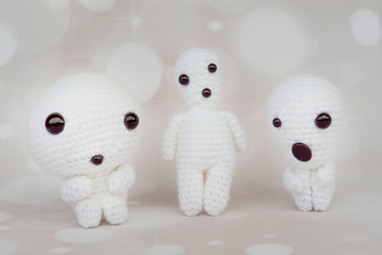 3 in 1 Crochet Pattern Kodamas Amigurumi Kodama Forest Etsy