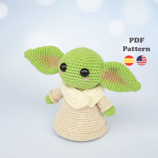 Häkelanleitung Baby Yoda Star Wars | Amigurumi häkeln | PDF-Muster | GER / SPA | Amigurumi-Baby-Yoda-Muster im spanischen Star Wars