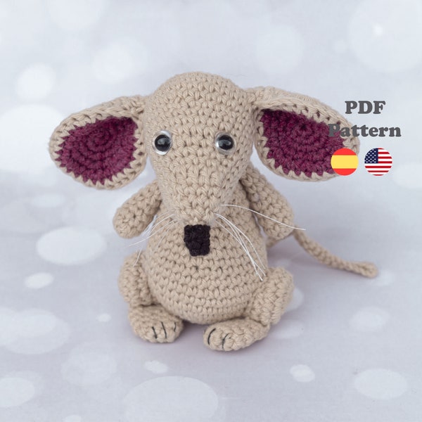 Crochet Amigurumi Pattern Firmin the little rat | ESP / ENG | Amigurumi pattern cute animal mouse crochet