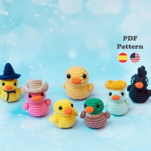 Bundle Rubber Ducks with accessories Amigurumi Pattern Crochet| Amigurumi Pattern | ENG / ESP | Patitos de goma patrones en español