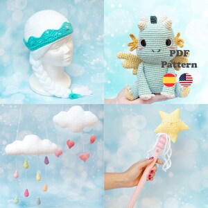 Bundle princess, dragon, hat, wand, fairy, cloud Amigurumi Crochet |  PDF Pattern | ENG / ESP | Amigurumi corazón niños patrones en español
