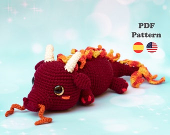 Asian dragon Amigurumi Pattern Crochet Pattern| Amigurumi Pattern | ENG/ESP | Amigurumi Chinese Asian Dragon Patterns in Spanish