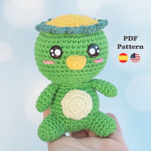 Crochet Pattern Kappa Yakai kawaii | Amigurumi Crochet | PDF-Pattern | ENG / SPA | Amigurumi Kappa Yokai Japanese patterns in Spanish