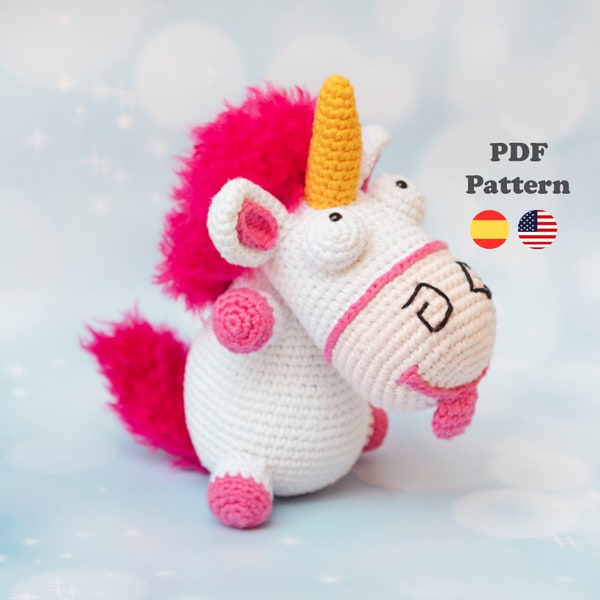 Patron au crochet Licorne moelleuse Agnès Amigurumi Minion | Modèle Amigurumi | ENG/ESP | Amigurumi motif licorne douce en espagnol