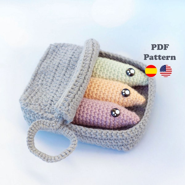 Sardines in a can Amigurumi Pattern | PDF-Pattern | ENG / SPA | Spanish Sardines Amigurumi Pattern