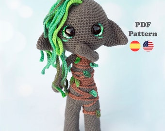 Forest Pixie Amigurumi Pattern | PDF-Pattern | ENG / SPA | Spanish Forest Goblin Amigurumi Pattern