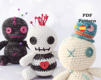 Voodoo dolls Amigurumi Crochet Pattern Pdf| Voodoo PDF Pattern | ENG / SPA | Amigurumi Voodoo dolls patterns in Spanish