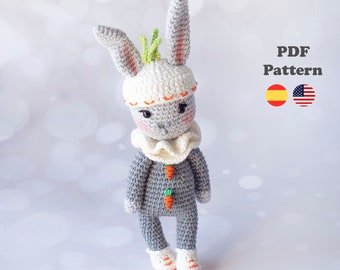 Crochet Pattern Charlotte The Bunny | Amigurumi Crochet | PDF-Pattern | ENG / SPA | Amigurumi Charlotte the Bunny Spanish pattern