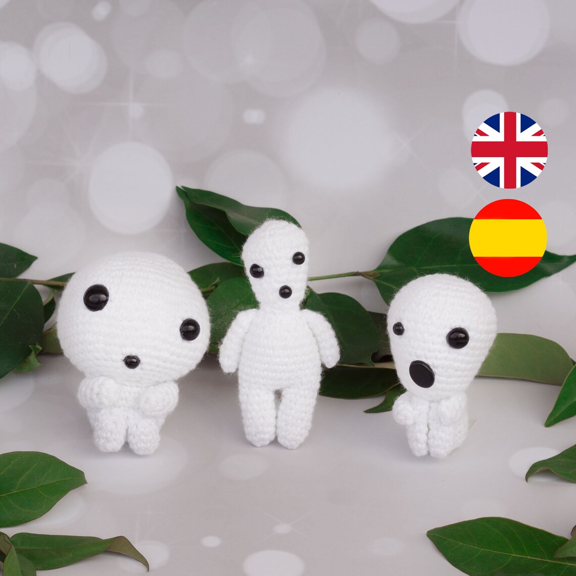 3 in 1 Crochet Pattern Kodamas Amigurumi Kodama Forest Etsy