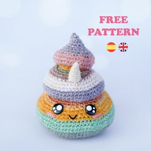 Crochet Free Unicorn poop kawaii/ Amigurumi / ENG-ESP | Amigurumi Unicorn poop kawaii style Spanish pattern