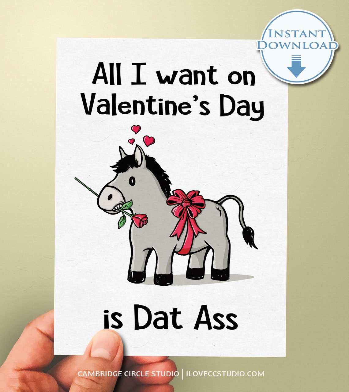 Printable Valentines Card Dat Ass Valentines Valentines Card Etsy