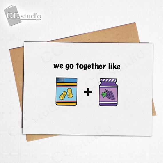 Best Friends Card Bff Card Peanut Butter And Jelly Card Etsy