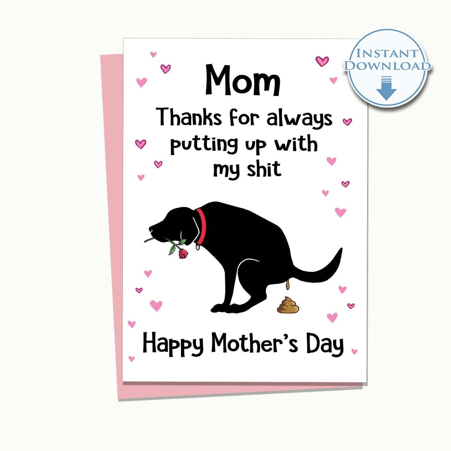 Funny Mothers Day Card Dog Mom Card Printable Mothers Day - Etsy