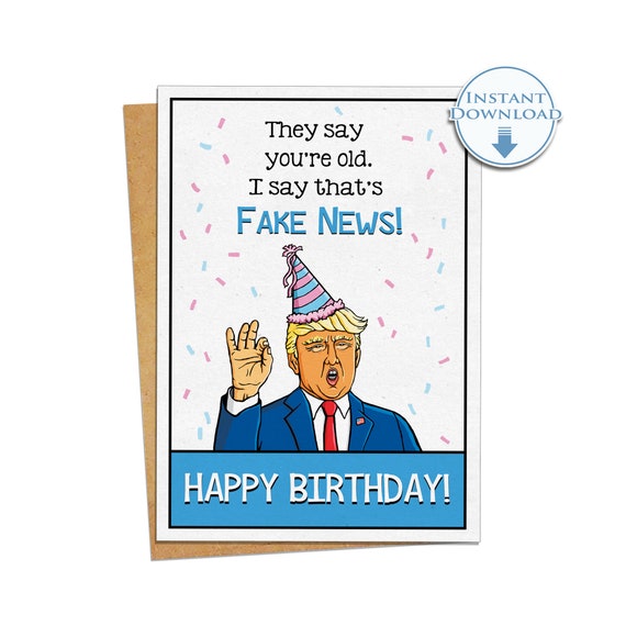 Paper &amp; Party Supplies Birthday Trump Card Trump Birthday Card ...