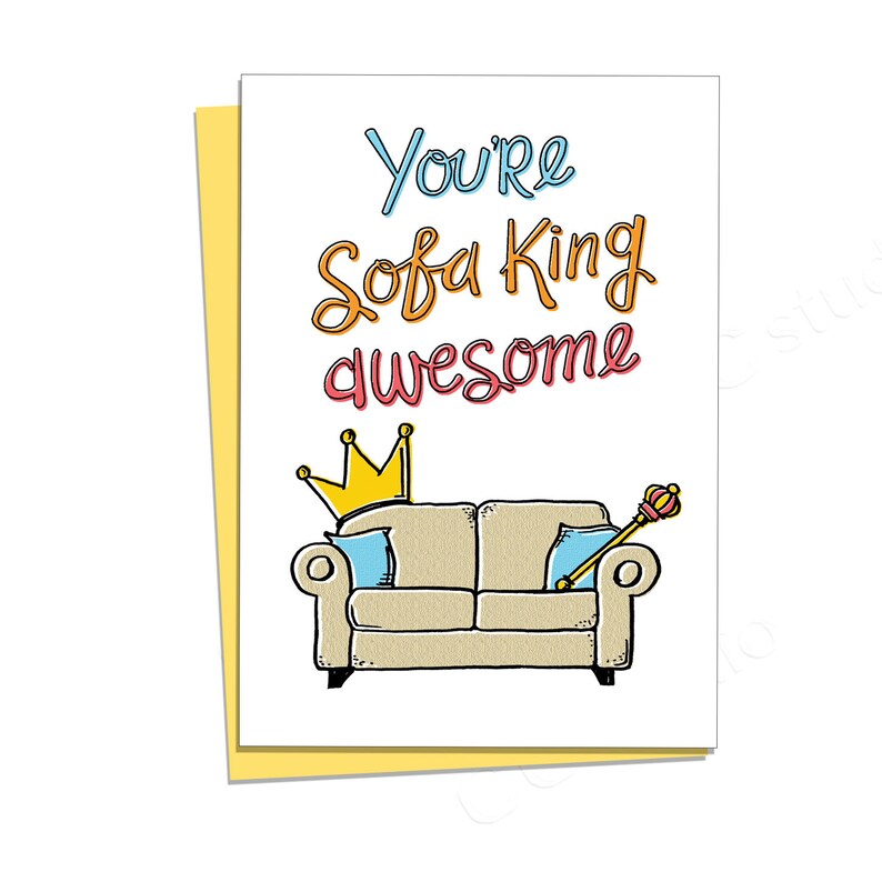 You're Sofa King Awesome Funny Thank You Card Just Etsy