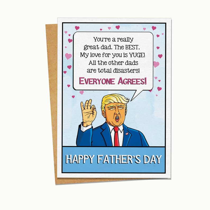 Funny Fathers Day Card Trump Fathers Day Dad Jokes Card | Etsy
