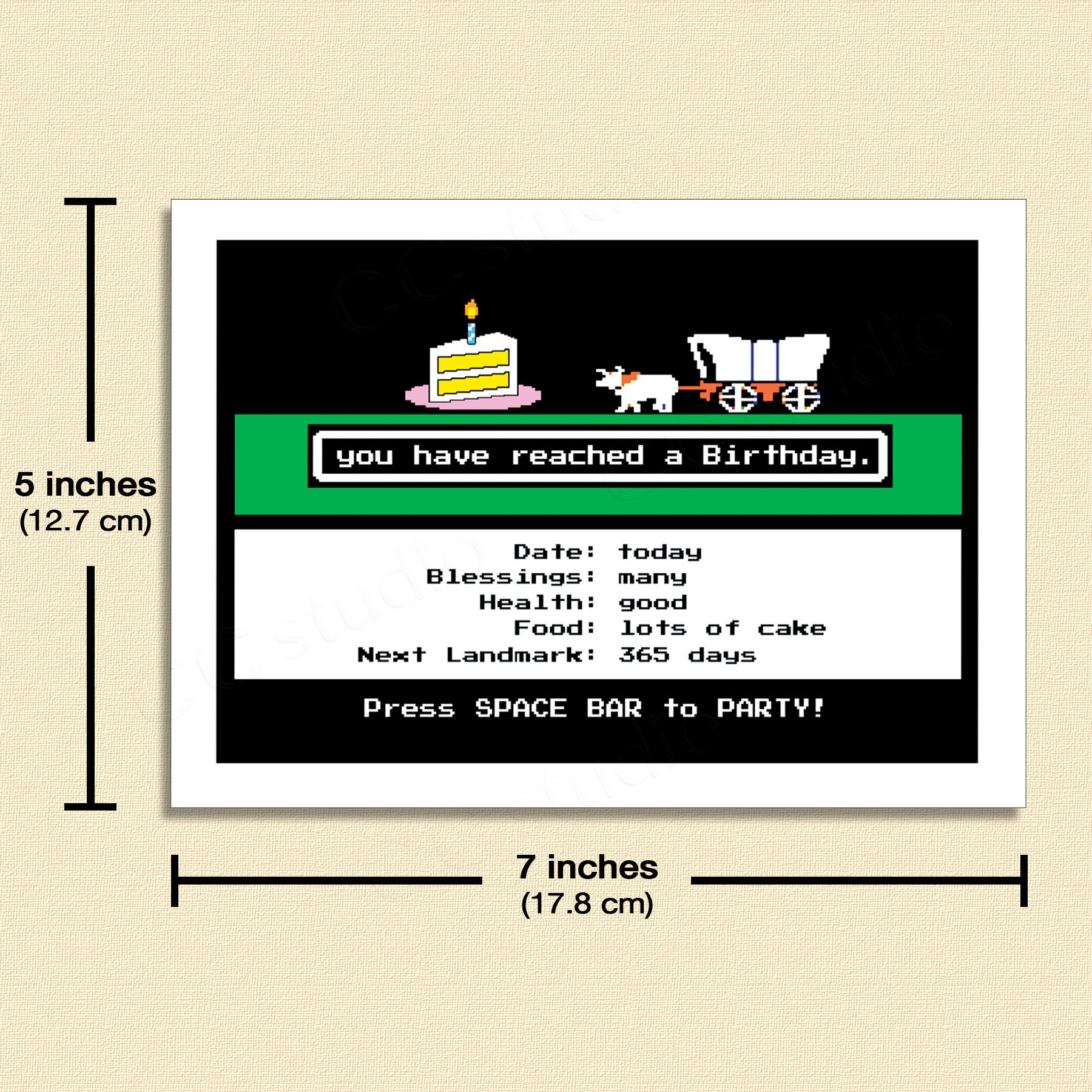 Oregon Trail Birthday Card Birthday Cards for Him Her Best - Etsy
