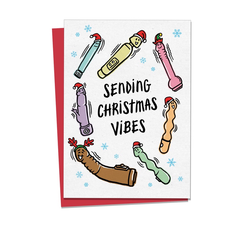 Rude Christmas Cards, Friend Christmas Card, Sending Christmas Vibes, Funny Christmas Cards, Christmas Cards for Her, Funny Holiday Cards 