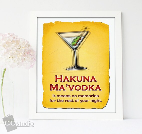 Thinking of You Gift Funny Wall Art Martini Wall Art Best Friend Gift Great Idea Housewarming Gift CLEARANCE ITEM Kitchen Wall Decor