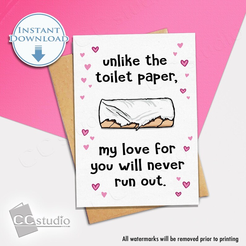 Printable Mothers Day Card, Printable Birthday Card, Quarantine Card, Birthday Cards for Him, Funny Anniversary Card, Toilet Paper 