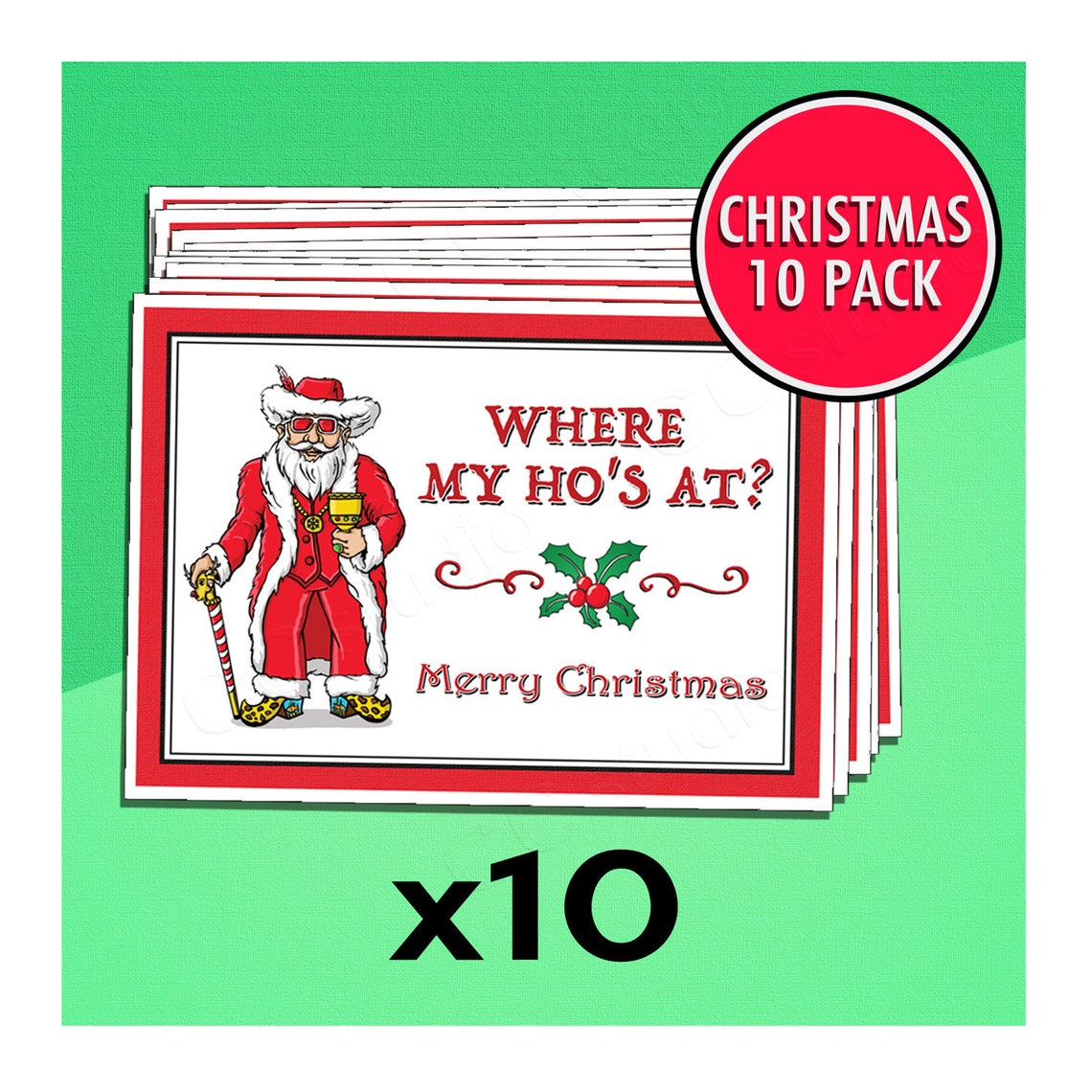 Christmas Card Pack Funny Christmas Cards Funny Holiday | Etsy