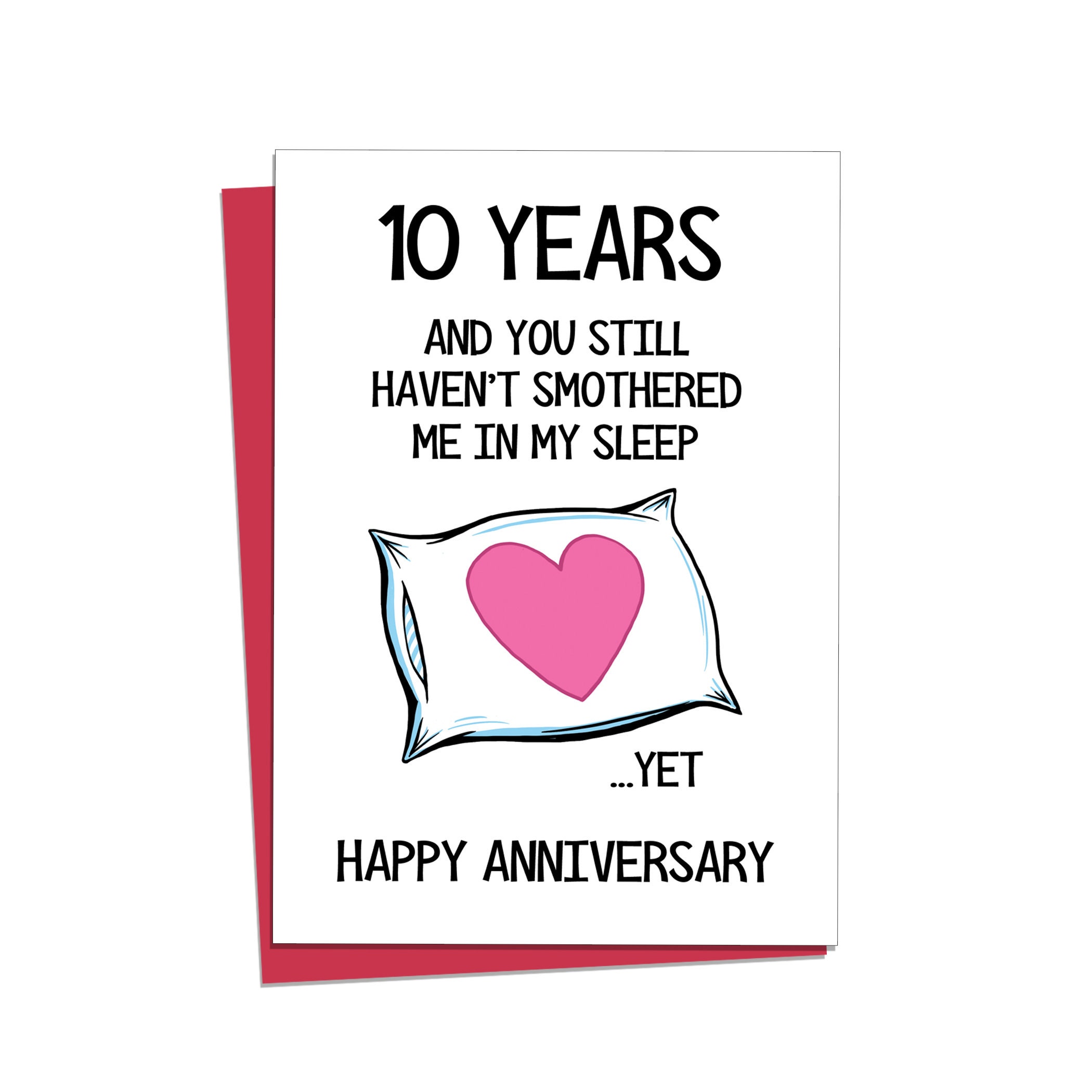 Funny & Cute Handmade Greetings Card For 10th Ten Year Tin Wedding Anniversary