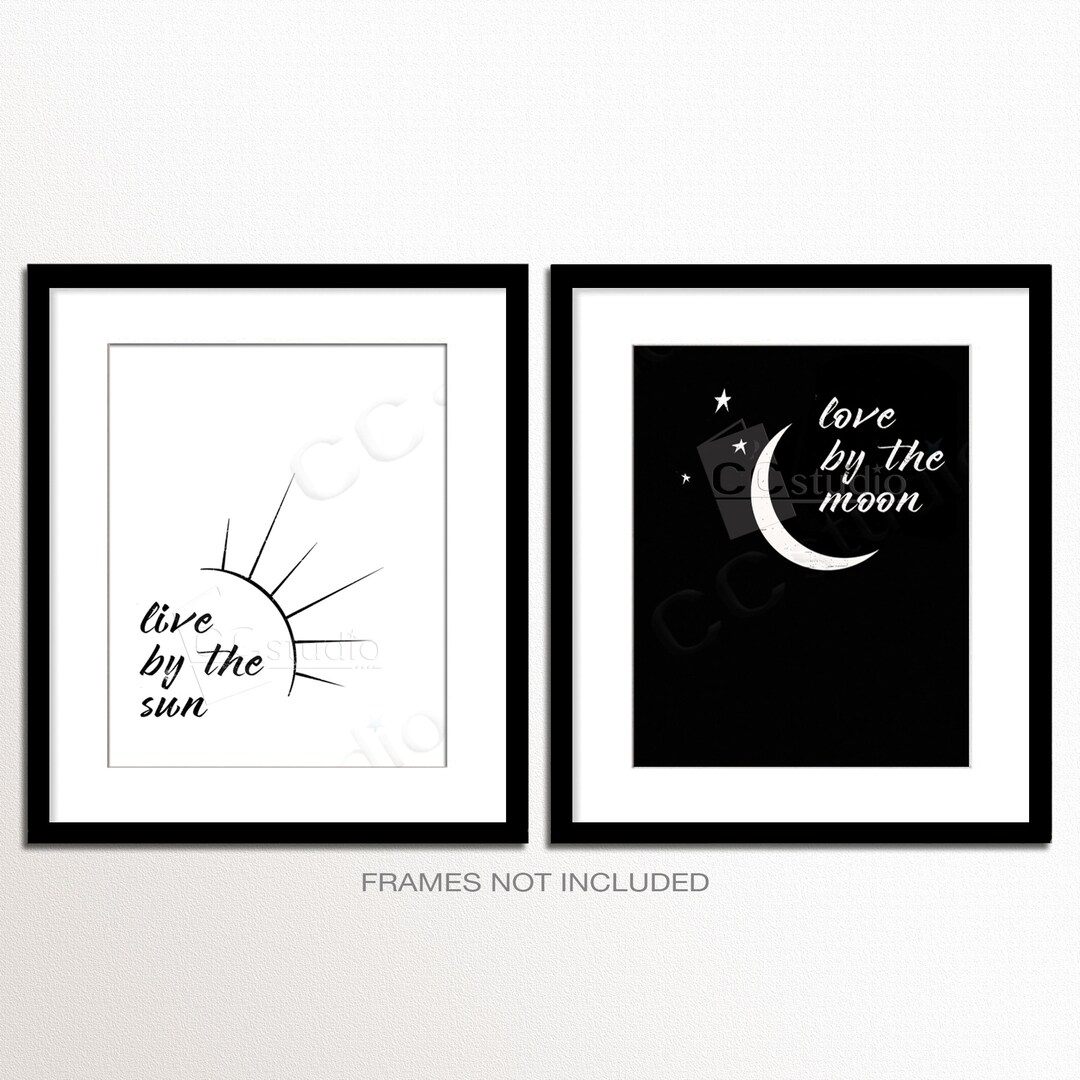 Sun and Moon Decor Sun and Moon Wall Art Live by the Sun Etsy