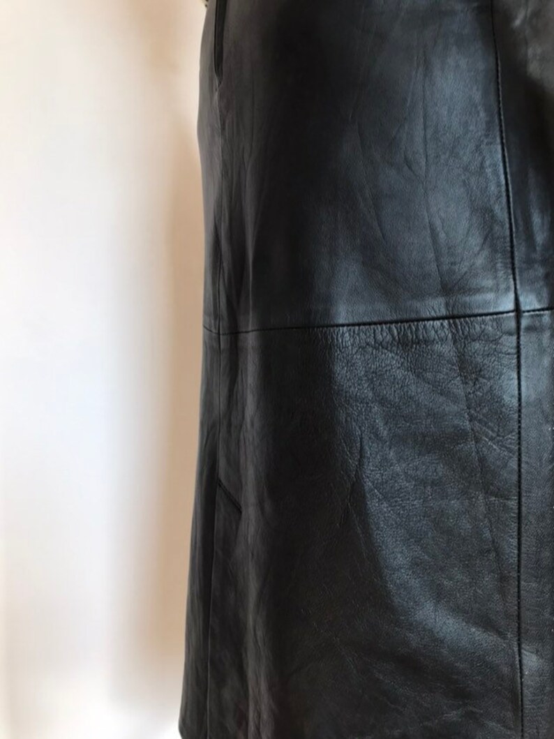 80/'s high waist leather skirt
