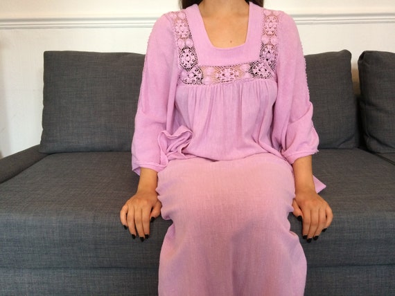1970's woven cheesecloth dress