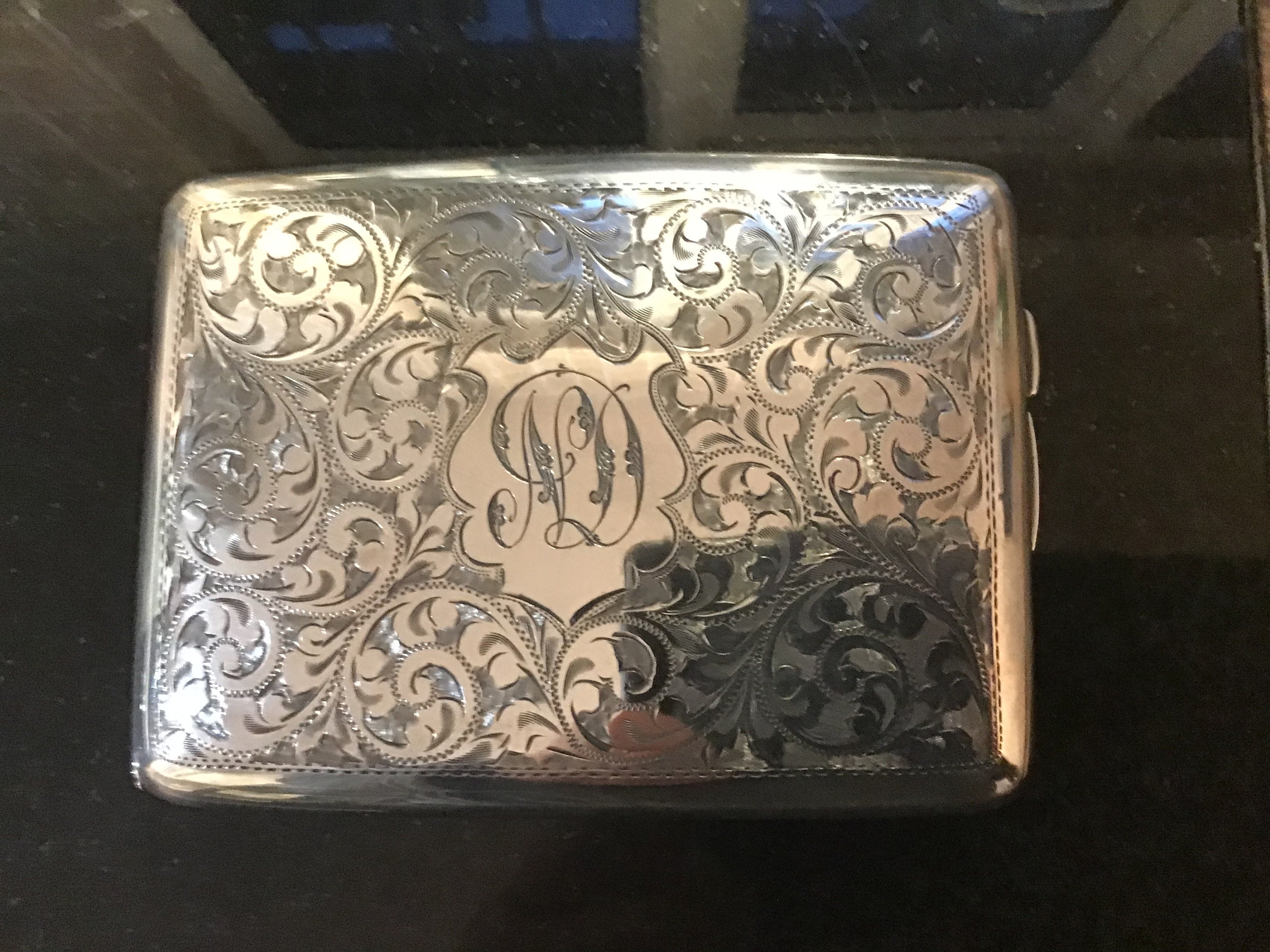 Unique and Rare Vintage Indian Cigarette Case in Silver 