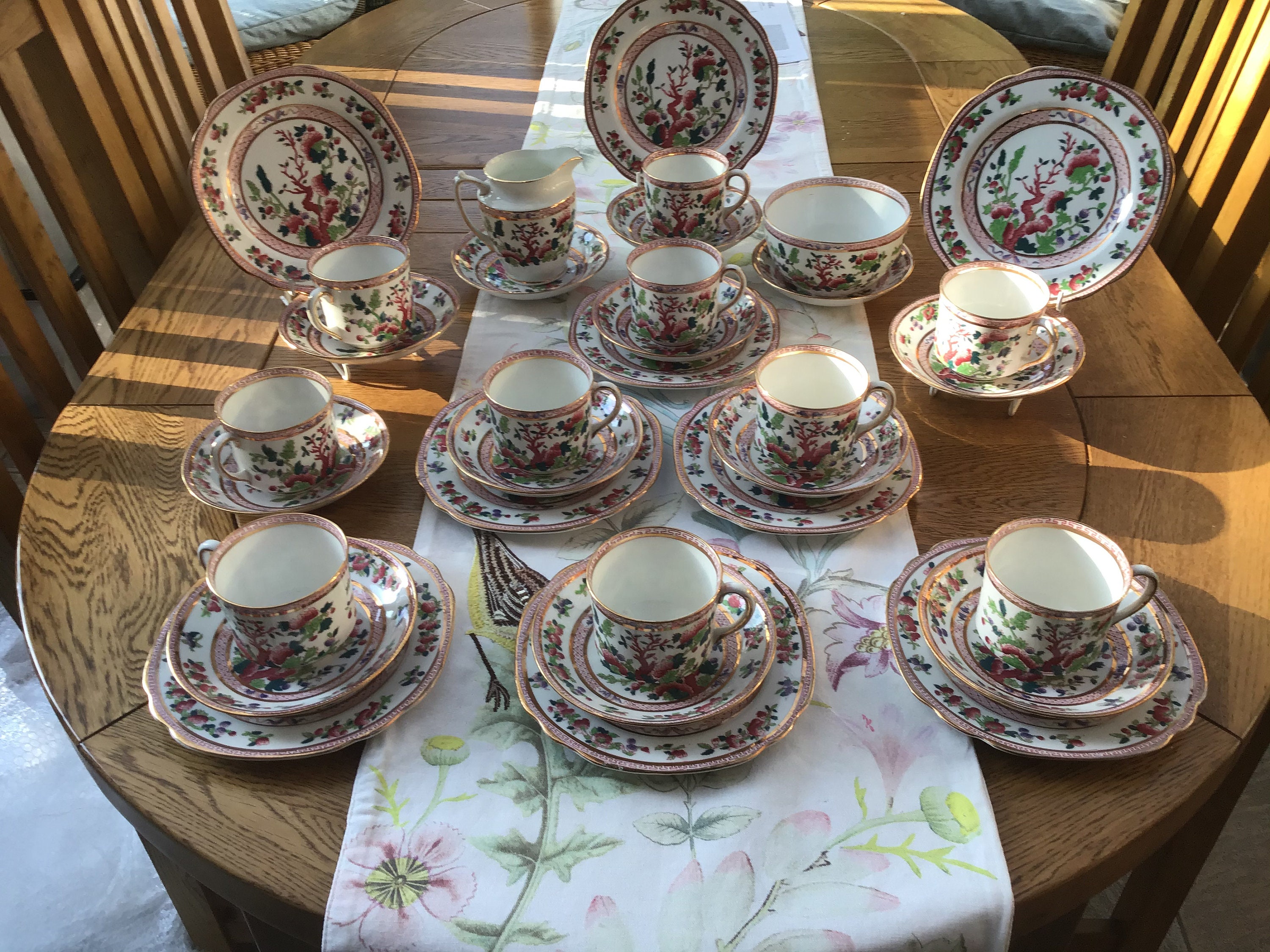 Image of 1920’S Staffordshire Hand Painted 10 Place Setting