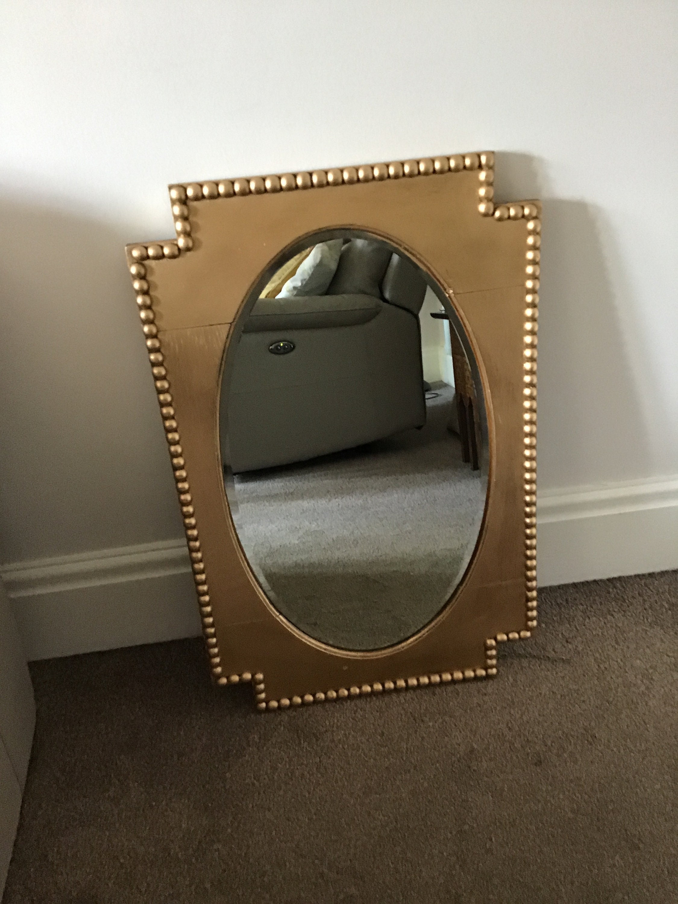 Image of 1930’S Oak Jacobean Style Wall Mirror